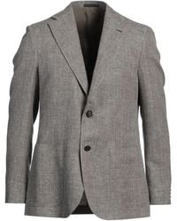 Caruso - Khaki Blazer Cotton, Linen - Lyst