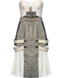 Self-Portrait Kurzes Kleid - Weiß