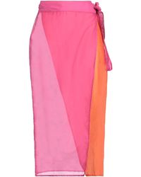 Caractere - Fuchsia Midi Skirt Cotton, Silk - Lyst