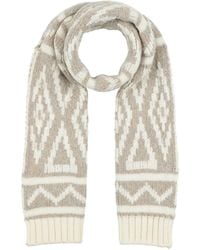 Moorer - Cream Scarf Wool, Polyester, Cashmere, Elastane - Lyst