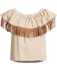 Le Volière - Camel Top Cotton - Lyst