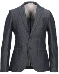 Officina 36 - Officina Midnight Blazer Cotton, Linen - Lyst