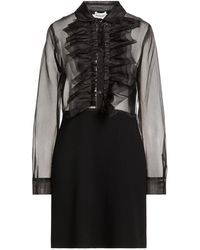 P.A.R.O.S.H. - Mini Dress Silk, Virgin Wool, Polyamide, Elastane - Lyst