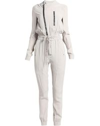 Rick Owens Wool Cropped Flightsuit in Natural Womens Clothing Jumpsuits and rompers Playsuits Save 20% 