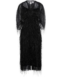 Lanvin - Midi Dress Viscose, Silk, Polyester - Lyst