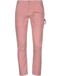 Pantalon Coton Dondup en coloris Rose élégants et chinos Pantalons moulants Femme Vêtements Pantalons décontractés 