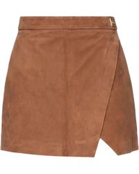Elisabetta Franchi - Tan Mini Skirt Ovine Leather - Lyst