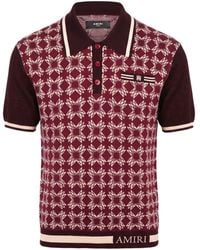 Amiri - Burgundy Polo Shirt Wool, Viscose - Lyst
