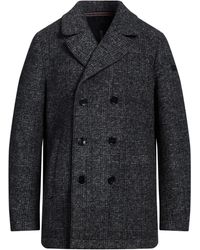 DISTRETTO 12 - Midnight Coat Viscose, Polyester, Wool - Lyst