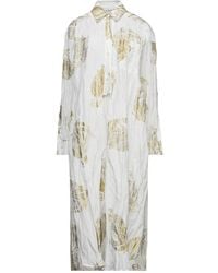 Lanvin - Midi Dress Cotton, Silk, Metal - Lyst
