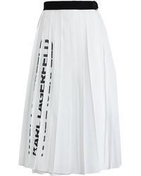 Karl Lagerfeld - Pleated Wrap Midi Skirt - Lyst