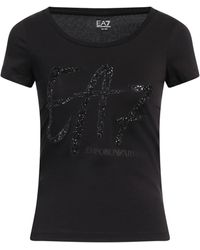 EA7 - T-Shirt Cotton, Elastane - Lyst