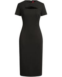 HUGO - Midi Dress Polyester, Viscose, Elastane - Lyst