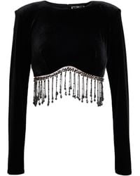 Elisabetta Franchi - Top Polyester, Elastane, Polyamide, Glass, Acrylic - Lyst