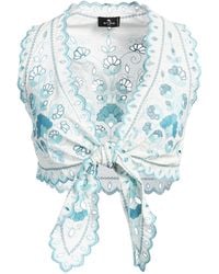 Etro - Top Cotton, Polyester - Lyst