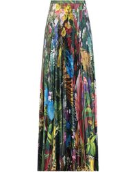Womens Clothing Skirts Maxi skirts Roberto Cavalli Synthetic Lace-trim Ruched Maxi Skirt in Green 
