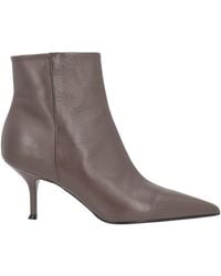 Lella Baldi - Taupe Ankle Boots Leather - Lyst