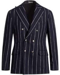 Brunello Cucinelli - Midnight Blazer Linen, Wool, Polyester, Silk - Lyst