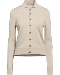 MM6 by Maison Margiela - Cardigan Acrylic, Virgin Wool, Cow Leather - Lyst