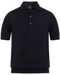 Alpha Studio - Midnight Polo Shirt Merino Wool - Lyst