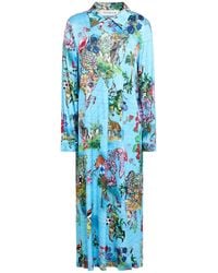 Shirtaporter - Azure Midi Dress Viscose, Elastane - Lyst