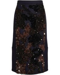 Plan C - Midnight Midi Skirt Virgin Wool, Polyamide, Recycled Wool - Lyst