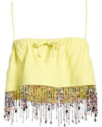 MSGM - Top Viscose, Linen - Lyst