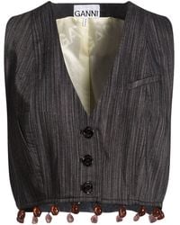 Ganni - Tailored Vest Rayon, Viscose, Polyester - Lyst