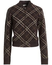 Burberry - Dark Cardigan Wool, Cashmere, Polyamide, Elastane - Lyst
