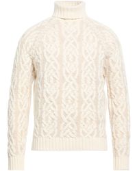 Isaia - Ivory Turtleneck Cashmere, Wool - Lyst