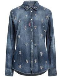 DSquared² - Denim Shirt Cotton, Elastane, Plastic, Glass, Brass - Lyst