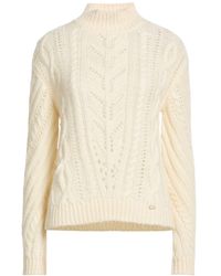 Agnona - Ivory Turtleneck Cashmere, Wool, Metallic Fiber - Lyst
