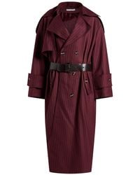Haveone - Burgundy Overcoat & Trench Coat Polyester, Viscose, Elastane - Lyst