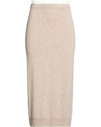 Sandro - Taupe Midi Skirt Wool, Cashmere - Lyst