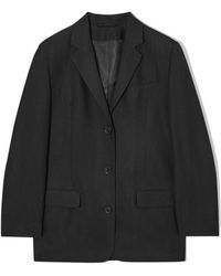 COS - Belted Satin-lapel Tuxedo Blazer - Lyst