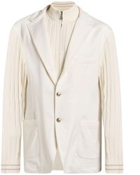 Eleventy - Ivory Jacket Cotton, Polyester - Lyst