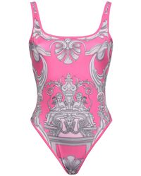 Versace - Baroque Pattern Low-back Swimsuit - Lyst