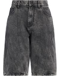 Mugler - Denim Shorts Organic Cotton - Lyst