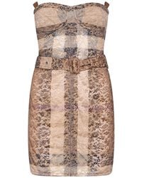 Burberry - Light Mini Dress Viscose, Polyamide - Lyst