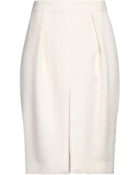 Victoria Beckham - Ivory Midi Skirt Alpaca Wool, Wool, Polyamide - Lyst