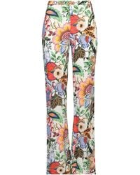Etro - Ivory Pants Viscose, Elastane - Lyst
