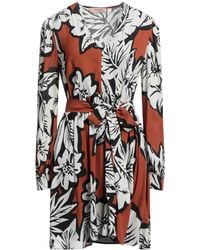 Twinset - Ivory Mini Dress Viscose - Lyst