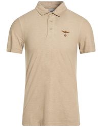 Aeronautica Militare - Sand Polo Shirt Cotton - Lyst