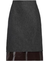 Dries Van Noten - Steel Midi Skirt Wool, Leather - Lyst