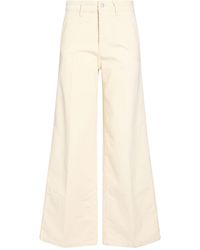 People - Ivory Pants Cotton, Elastane - Lyst