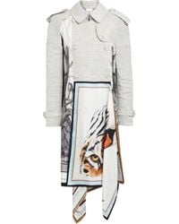 Burberry - Overcoat & Trench Coat Linen, Silk - Lyst