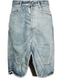 Rick Owens - Denim Skirt Cotton - Lyst