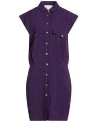 8pm - Mini Dress Viscose, Linen - Lyst