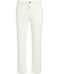 Berwich - Vissuto Cream Pants Cotton, Elastane - Lyst
