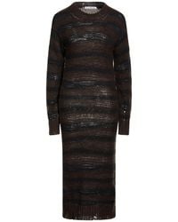 Acne Studios - Dark Midi Dress Cotton, Acrylic, Nylon, Mohair Wool, Wool - Lyst